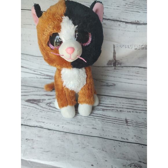 2016 Ty Beanie Boo TAURI The Cat Calico 11 Plush Stuffed Animal - Picture 1 of 7